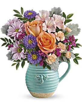 Teleflora's Busy Bee Pitcher Bouquet